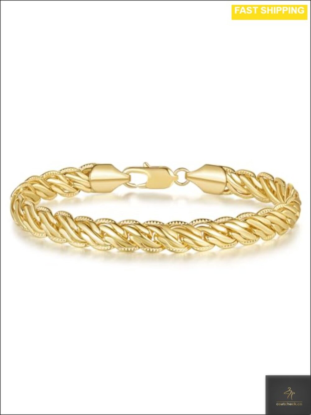14K Gold Plated Rope Chain Bracelet Dainty Link Stackable Unisex